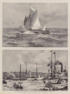 De komende wedstrijd om de America Cup door Charles Edward Dixon